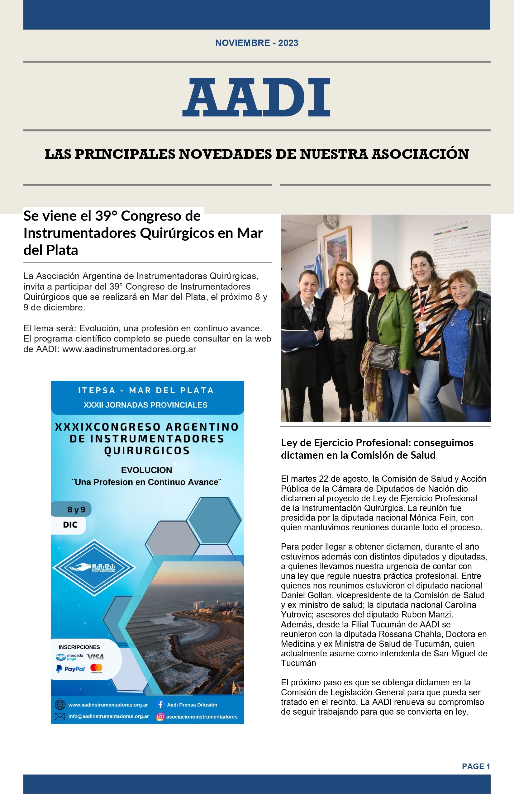 Newsletter AADI, edición 7, página 1